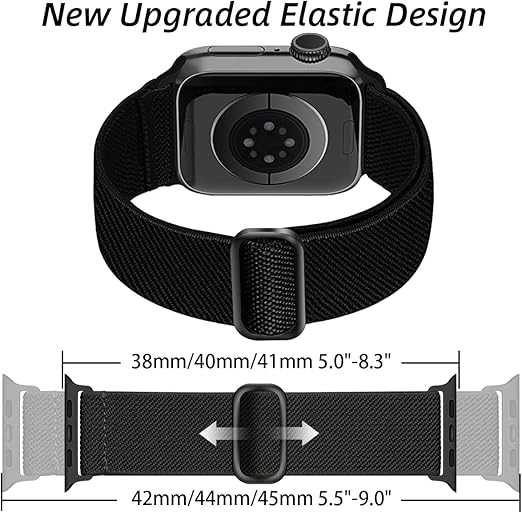 Dark & Elegant - 5er Apple Watch Armband Loop Bundle - Schwarz / Militärgrün / Marineblau / Dunkelgrau / Weiß