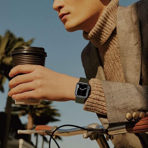 Dark & Elegant - 5er Apple Watch Armband Loop Bundle - Schwarz / Militärgrün / Marineblau / Dunkelgrau / Weiß