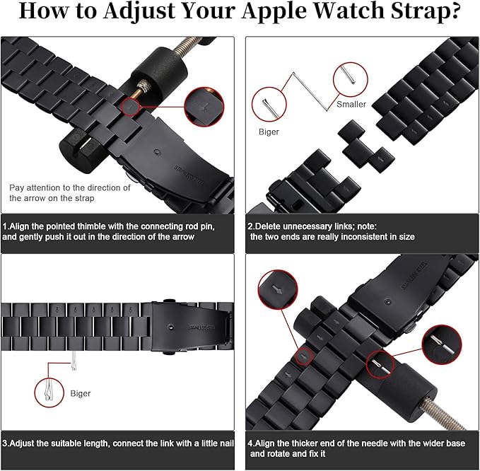 Schwarzes Edelstahl Armband I Apple Smartwatch