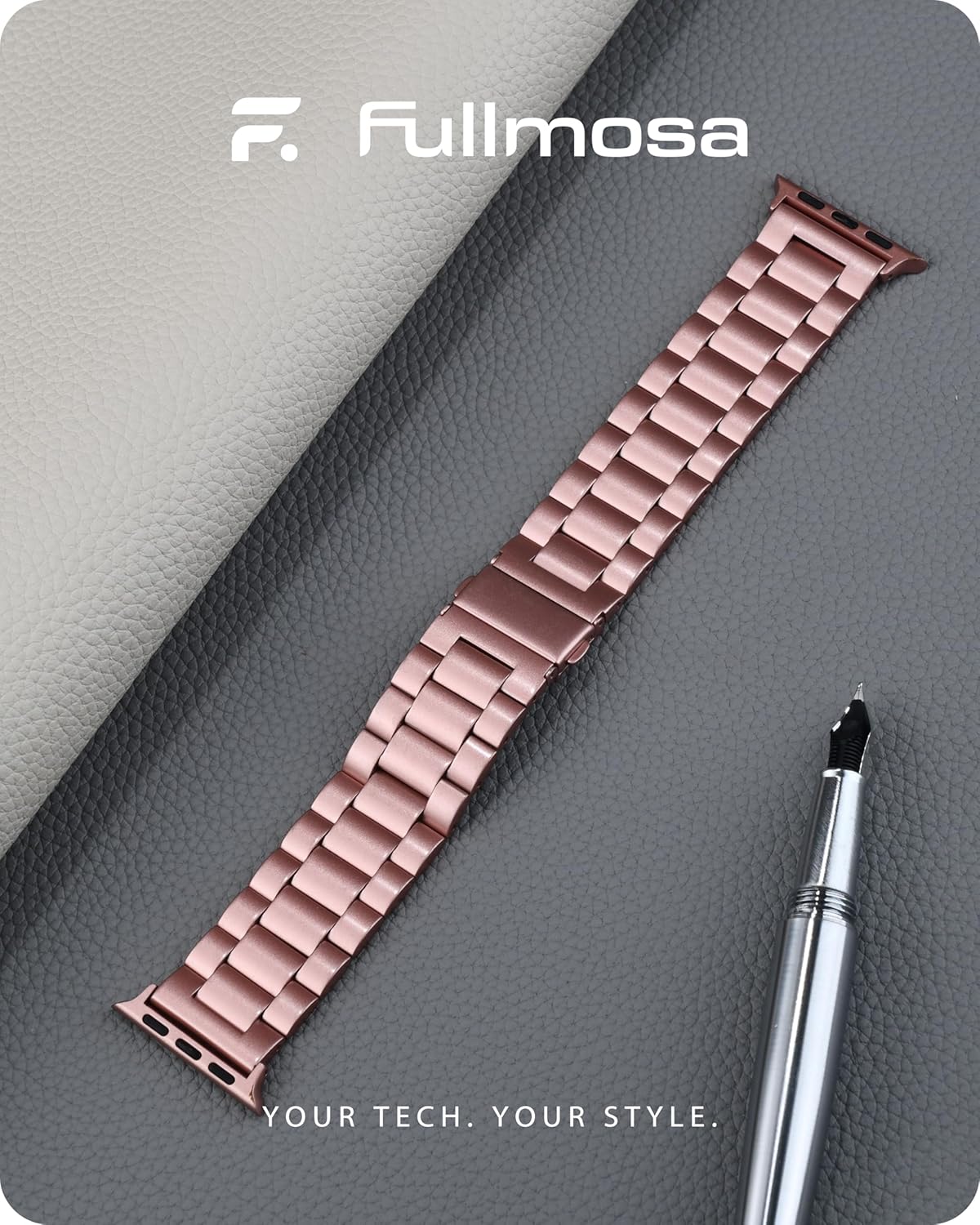 Kirsch ROSA - Edelstahl Edition I Zarte Eleganz I Apple Smartwatch