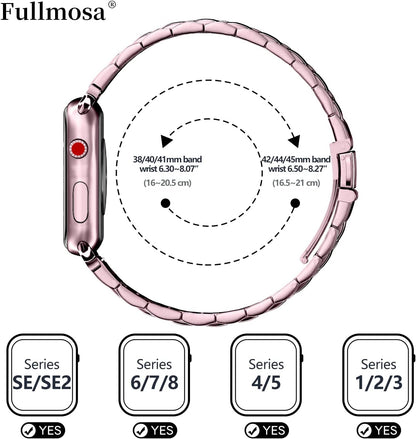 Kirsch ROSA - Edelstahl Edition I Zarte Eleganz I Apple Smartwatch