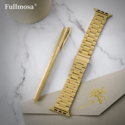 CLASSIC GOLD - Hochwertiges Edelstahl Armband für die iWatch (SE 1 - 8)