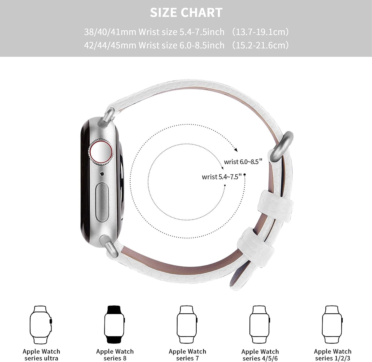 Lederarmband Weiss I Echt Lederarmband für alle Apple Watches