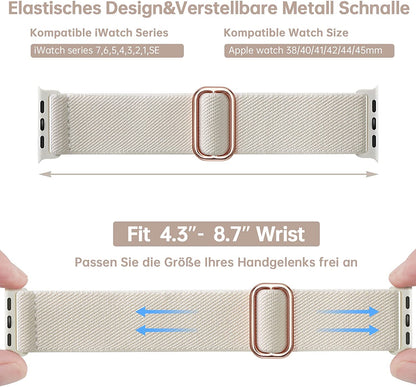 Classic 5er Bundle - Apple Watch Armband (Grün, Beige, Schwarz, Rosa, Creme)