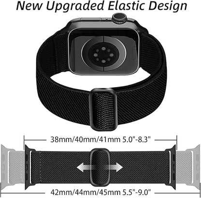 Dark & Elegant - 5er Apple Watch Armband Loop Bundle - Schwarz / Militärgrün / Marineblau / Dunkelgrau / Weiß