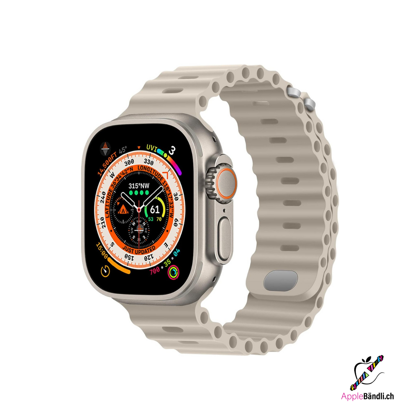 Apple Watch ULTRA Armband "OCEAN" I Sport Bändli aus weichem Silikon (Look & FEEL)