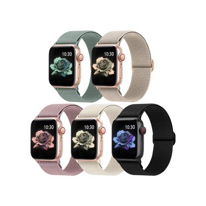 Classic 5er Bundle - Apple Watch Armband (Grün, Beige, Schwarz, Rosa, Creme)