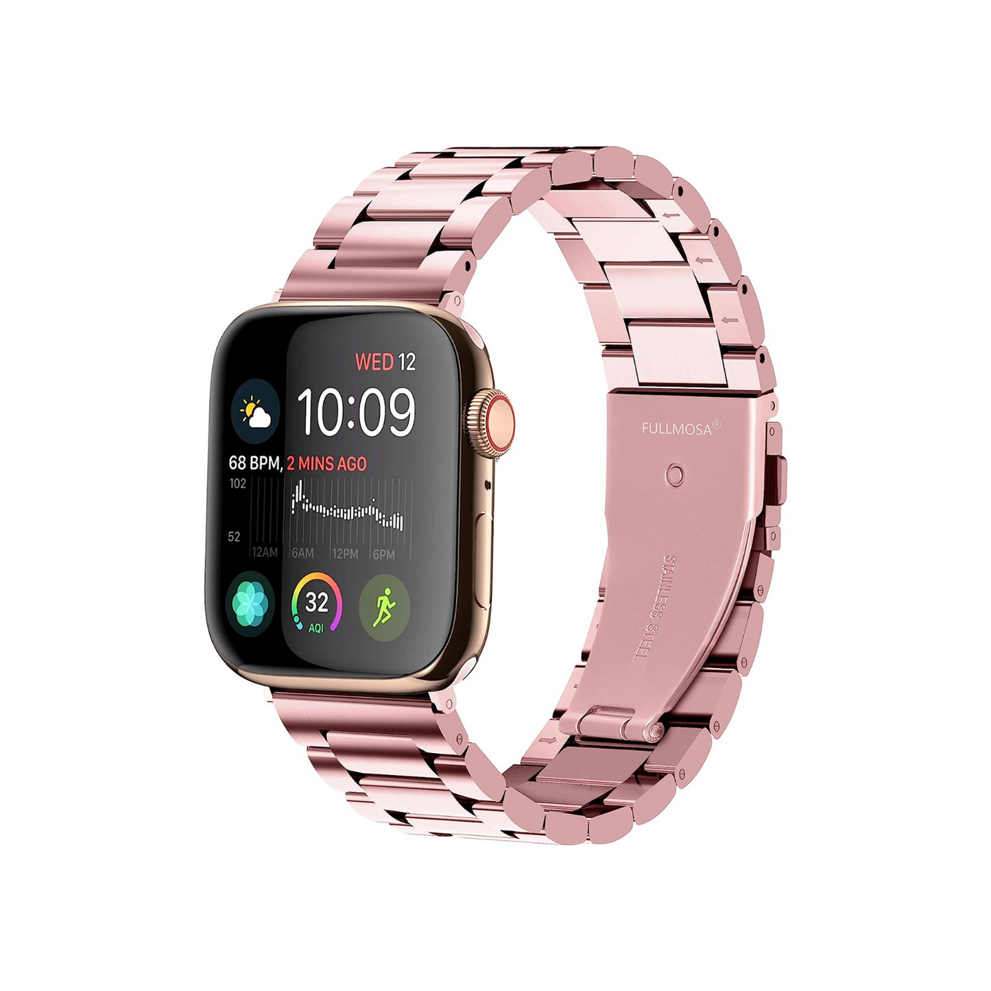 Kirsch ROSA - Edelstahl Edition I Zarte Eleganz I Apple Smartwatch