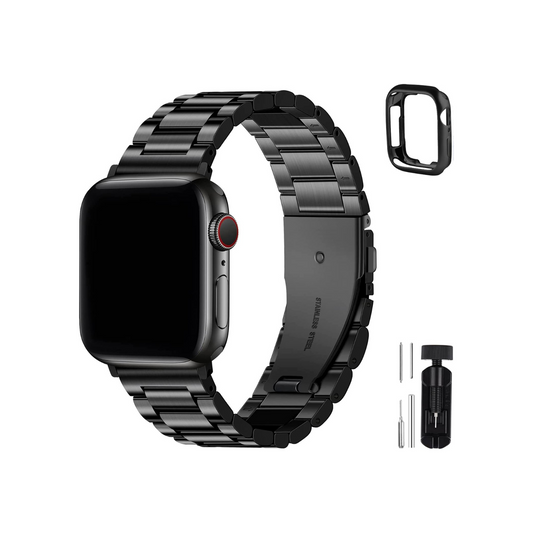 schwarze edelstahl armband uhr apple watch