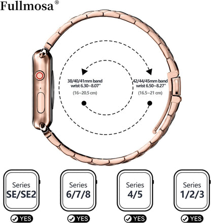 ROSÉ Gold I Edelstahl iWatch Armband I Kompatibel mit allen SE Modellen