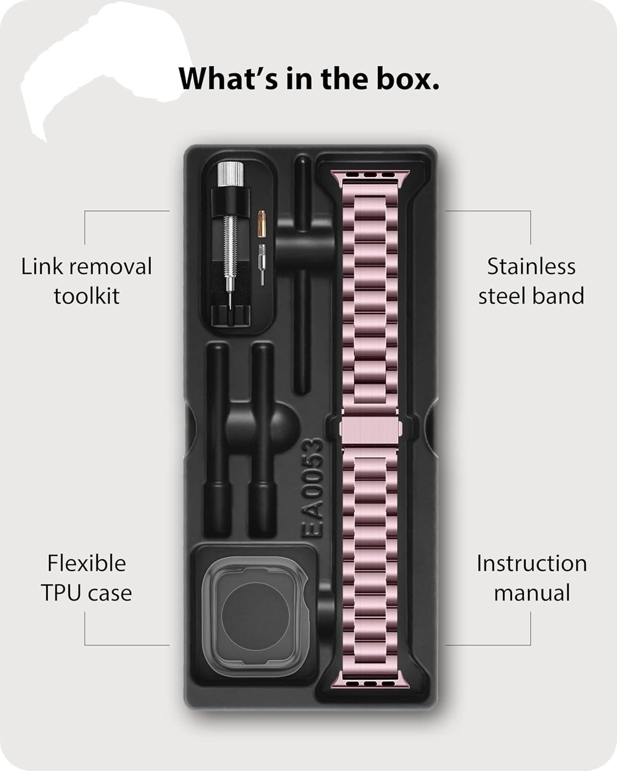 Kirsch ROSA - Edelstahl Edition I Zarte Eleganz I Apple Smartwatch