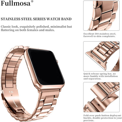 ROSÉ Gold I Edelstahl iWatch Armband I Kompatibel mit allen SE Modellen